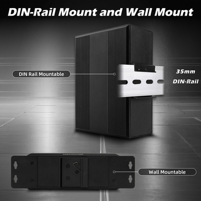 8 port switch Ethernet industri lapisan 2 managed switch DC12/24/48V Masukan daya ganda
