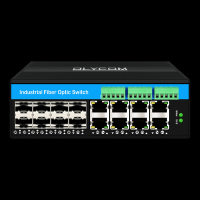 16 Port Managed Industrial Ethernet Switch 8RJ45+8SFP POE Switch Dengan 4*RS485+2*CAN BUS