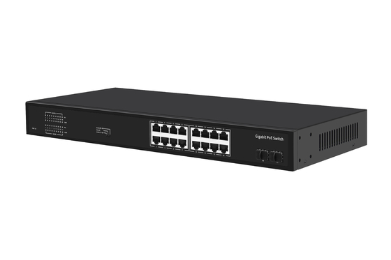 16 Port Gigabit Ethernet Switch AF/AT POE Switch AC 100-240V Input Daya