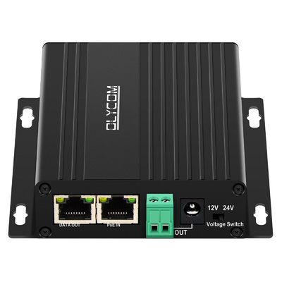 Gigabit 30W PoE Splitter DC12V DC24V Output Wall Dipasang Jarak PoE 100 Meter