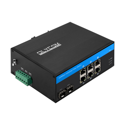 8 Port Fast Ethernet Industrial Network Switch Unmanaged SFP Fiber Din Rail Dipasang CE