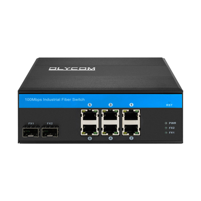 8 Port Fast Ethernet Industrial Network Switch Unmanaged SFP Fiber Din Rail Dipasang CE
