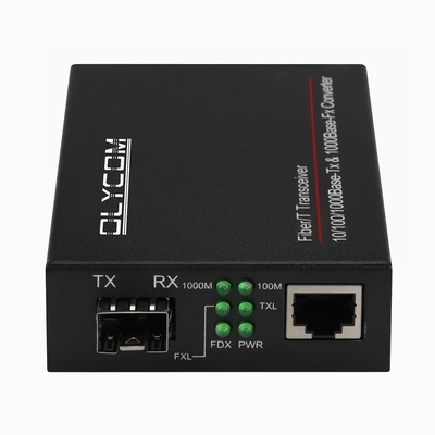 Konverter Media Serat Gigabit Serat Optik SFP Ke Konverter RJ45