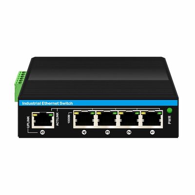 5 Port E-Mark Certified Industrial Ethernet Switch dengan Perlindungan Surge 6KV dan Kecepatan Jaringan Gigabit