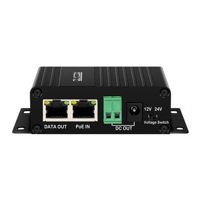 Gigabit 30W PoE Splitter dengan Output DC12V/24V yang dapat disambung untuk Kamera Keamanan, Wireless AP, Sistem Kontrol Akses.