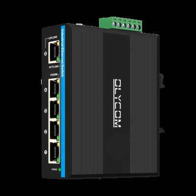 Sakelar gigabit 5 port Industrial PoE Extender 1*port poe in mendukung 30w/60w/90w+4*port output poe