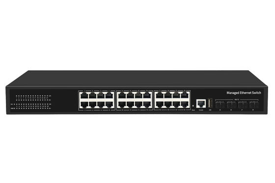 Harga Pabrik 10G Switch 24 Port Ethernet Fiber Switch Desktop L3 Managed Network Switch AC100-240V 1U Rack