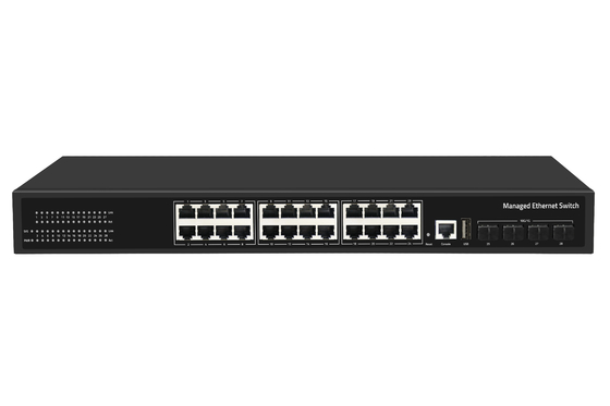 Harga Pabrik 10G Switch 24 Port Ethernet Fiber Switch Desktop L3 Managed Network Switch AC100-240V 1U Rack