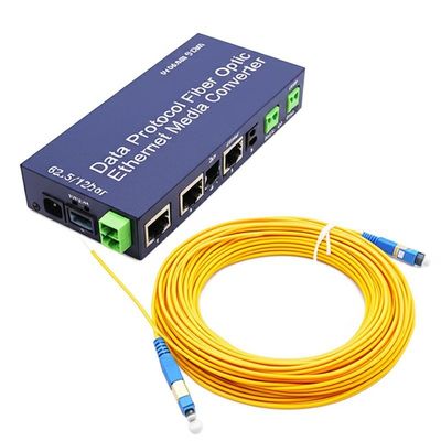 Konverter Media Ethernet Fiber Optik Protokol Data RS485 dengan Serat Optik 500m 62.5/125um