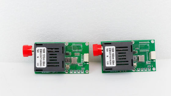 Modul Drone Serat Optik 80km UAV Transceiver Optik dengan Video Analog 1-Saluran dan Data TTL 1-Saluran untuk Platform UAV DC 5.5-26V