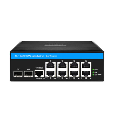 Sakelar PoE Industrial Terkelola 8 Port Gigabit SFP Fiber 240W Actice PoE DC48V DIN Rail