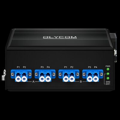 Sakelar Bypass Optik Serat Input daya ganda AC/DC 2*2B LC SM/MM