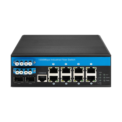 8 Port Ruggedized Optical Bypass Managed Switch Gigabit Ethernet with PoE 240W Budget CE