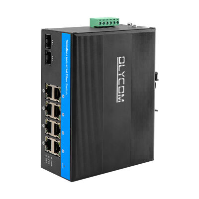 Sakelar Gigabit PoE Tangguh 8 Port SFP Fiber Uplink Jaringan Tanpa Kelola CE Tanpa Kipas