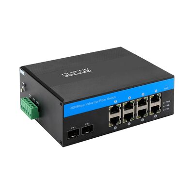 Sakelar Gigabit PoE Tangguh 8 Port SFP Fiber Uplink Jaringan Tanpa Kelola CE Tanpa Kipas