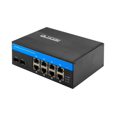 Industrial Gigabit Fiber Switch 8 Port SFP Uplinks 1G Network Downlink CE DIN Dipasang