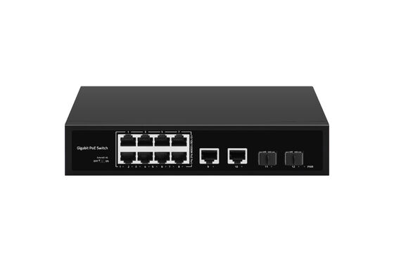 8 Port 120W Gigabit POE Switch dengan POE Watchdog untuk Business Fiber Network