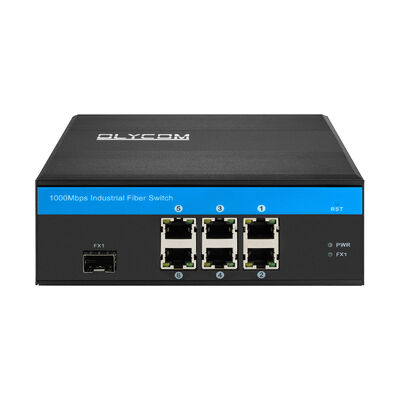 Sakelar Ethernet Serat Gigabit Industrial 6 Port Tidak Dikelola Desain Tangguh Tanpa Kipas CE