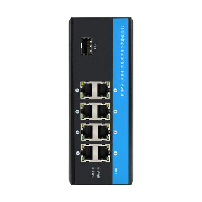8 Port DIN PoE Switch Gigabit Unmanaged Network Tingkat Industri Penggunaan Luar ruangan CE