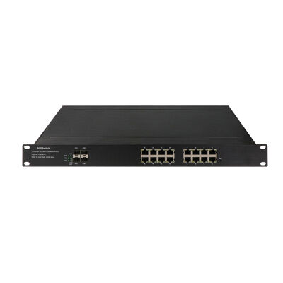 16 Port Industri PoE Switch Jaringan Serat Gigabit Tidak Terkelola Rak 1U Input 220V CE