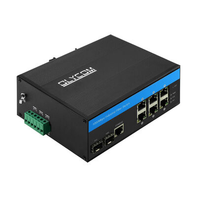 8 Port L2+ Ring Managed Ethernet Switch 2.5G Fiber Industrial IP40 Dinilai Tanpa Kipas CE
