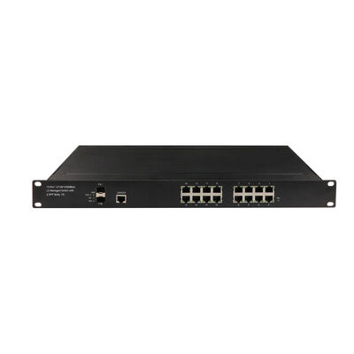16-Port 1G 2.5G Managed PoE Switch Rack Dipasang SFP Uplinks Tanpa Fan AC Powered