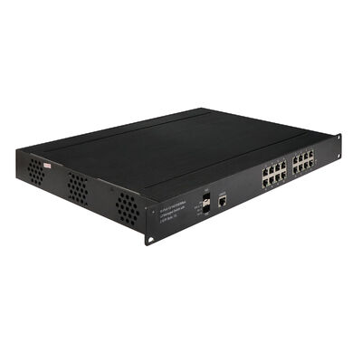 16-Port 1G 2.5G Managed PoE Switch Rack Dipasang SFP Uplinks Tanpa Fan AC Powered