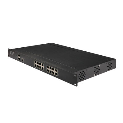 16-Port 1G 2.5G Managed PoE Switch Rack Dipasang SFP Uplinks Tanpa Fan AC Powered