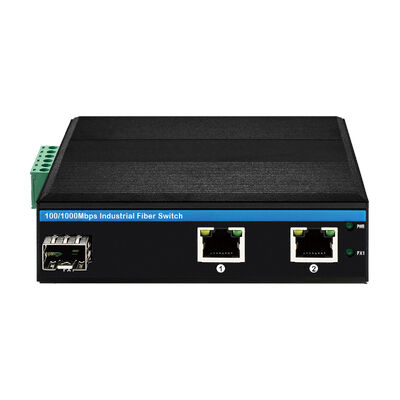Saklar Serat Optik Industri Fast Ethernet Slot SFP Tidak Terkelola DC12V DC24V Peringkat IP40