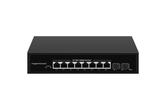 8 Port Gigabit PoE Switch SFP Uplink AC Powered Unmanaged 120W Budget Fanless