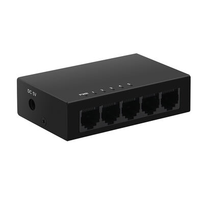 Sakelar Ethernet Gigabit 5-Port 10/100/1000Mbps Casing Logam Desktop Tidak Terkelola CE