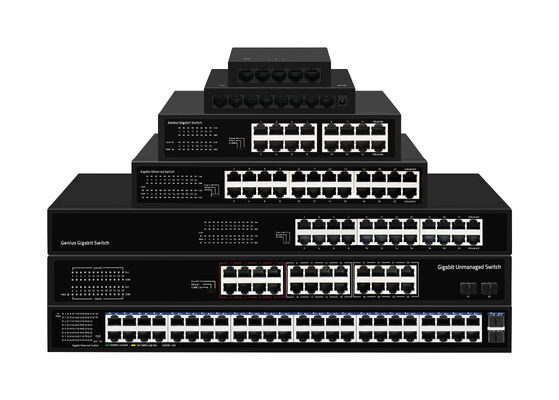 24 Port PoE Switch 2.5G Fiber Gigabit Ethernet 300W Anggaran 15.4W/30W CE Tidak Terkelola