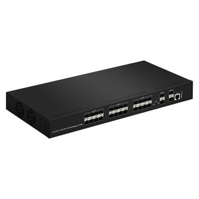 28-Port 10G SFP+ Managed Fiber Switch L2/L3 Aggregation Switch dengan SNMP VLAN QoS untuk Data Center ISP Network