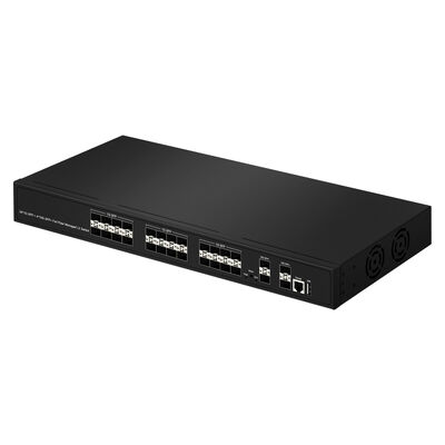 28-Port 10G SFP+ Managed Fiber Switch L2/L3 Aggregation Switch dengan SNMP VLAN QoS untuk Data Center ISP Network