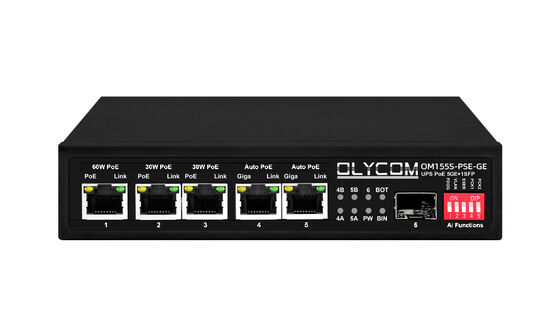 Gigabit PoE Switch MPPT Pengendali Pengisi Daya Surya SFP Serat Optik Input DC12V/DC24V/DC48V