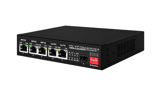 Gigabit PoE Switch MPPT Pengendali Pengisi Daya Surya SFP Serat Optik Input DC12V/DC24V/DC48V