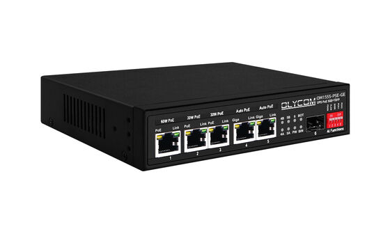 Gigabit PoE Switch MPPT Pengendali Pengisi Daya Surya SFP Serat Optik Input DC12V/DC24V/DC48V
