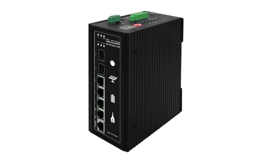 Industrial Managed Solar PoE Switch 4GE+2SFP 120W PoE MPPT Off-Grid Power untuk CCTV & Wireless Network