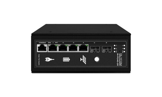 Industrial Managed Solar PoE Switch 4GE+2SFP 120W PoE MPPT Off-Grid Power untuk CCTV & Wireless Network