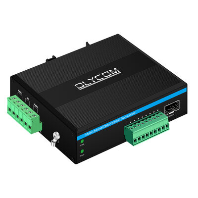 4 Port Contact Closure Fiber Optic Transceiver Bidi Transport for Industrial Monitoring CE