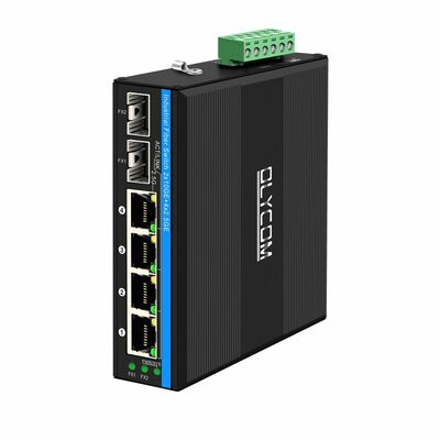 2.5G Industrial PoE Switch 4 Port dengan 10G Uplinks Unmanaged Realtek Based DIN Rail