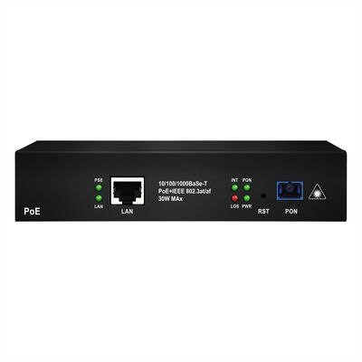 Terminal XPON PoE ONU komersial 1 Port Gigabit 30W PoE PON Untuk Jaringan Akses Serat