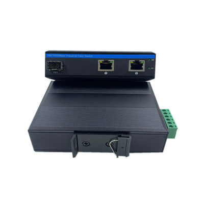 Switch Jaringan Kekerasan 10/100Mbps Fiber Fast Ethernet Unmanaged IP40 DC12V DC24V