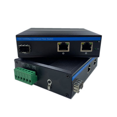Sakelar Jaringan Industri Gigabit Fiber Din Rail 6KV Surge IP40 Tanpa Kipas Tidak Terkelola