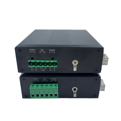 Sakelar Jaringan Industri Gigabit Fiber Din Rail 6KV Surge IP40 Tanpa Kipas Tidak Terkelola