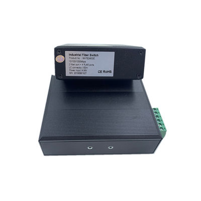 6 Port Gigabit Industrial Fiber Switch 100M/1G Jaringan optik Tidak dikelola FCC CE Tanpa kipas