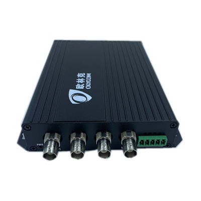 CVI TVI Audio Video Digital Optical Converter 4 Port Industrial Monitoring Hitam