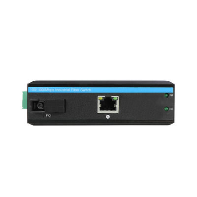 Konverter Media Ethernet Industri IEEEE802.3AF/Di Jaringan Rugged Tidak Dikelola CE DC48V