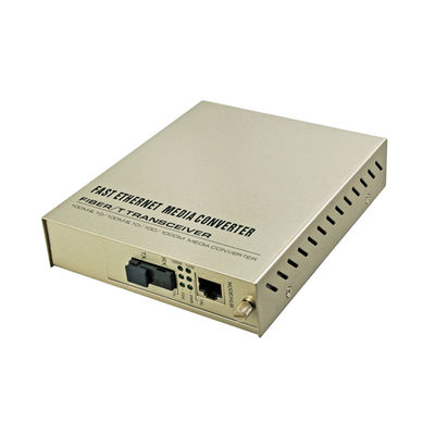 Single Core Fiber Optic Ethernet Media Converter 1310/1550nm 220V AC Input