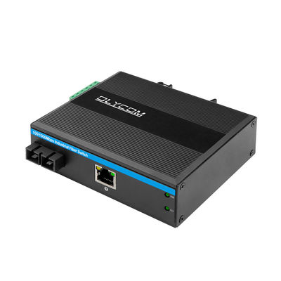 60km Industri Poe Media Converter Gigabit Ethernet SC Fiber Duplex Ukuran Mini Tidak Dikelola